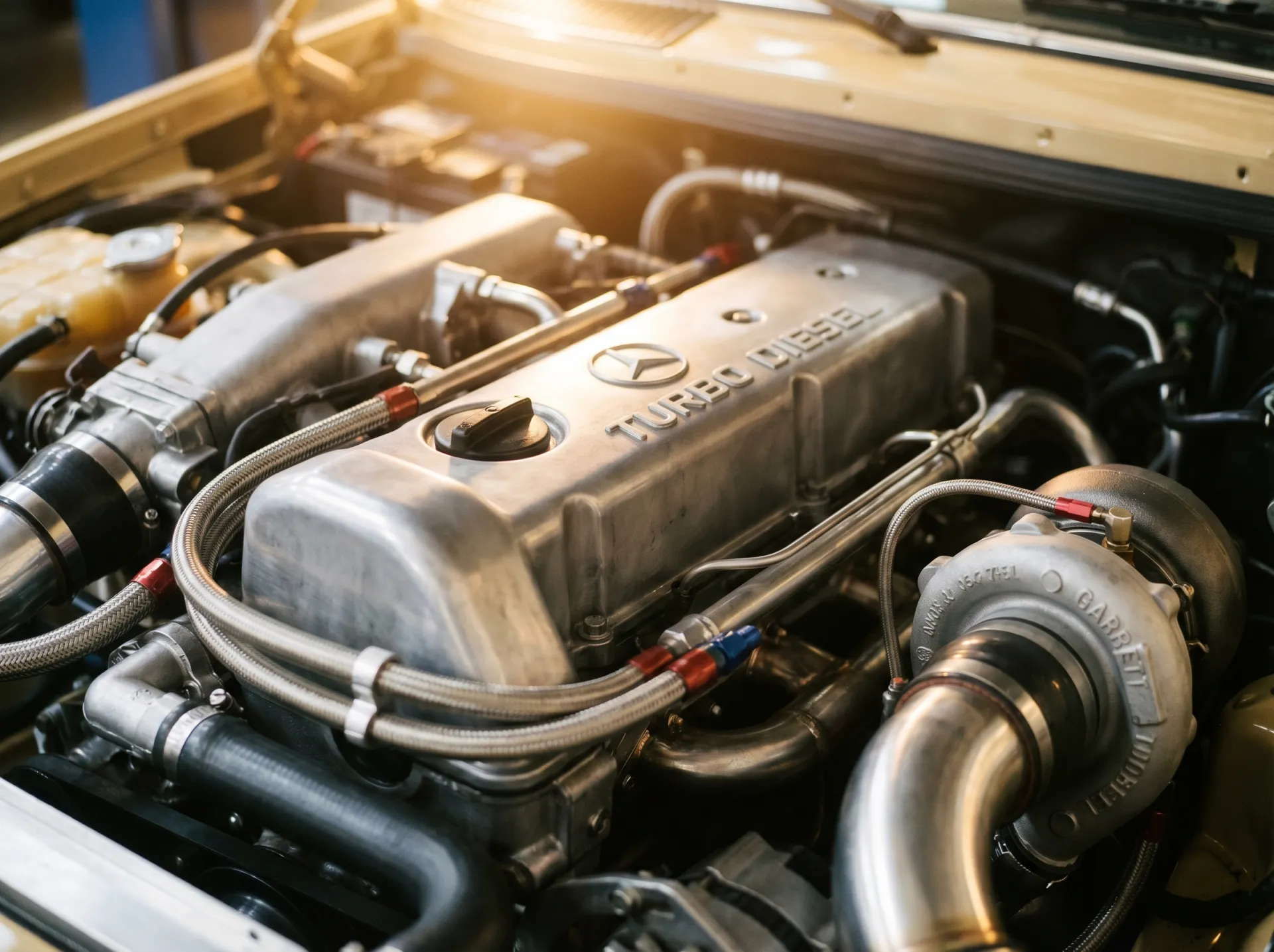 Engine bay work at Mike's Foreign Auto